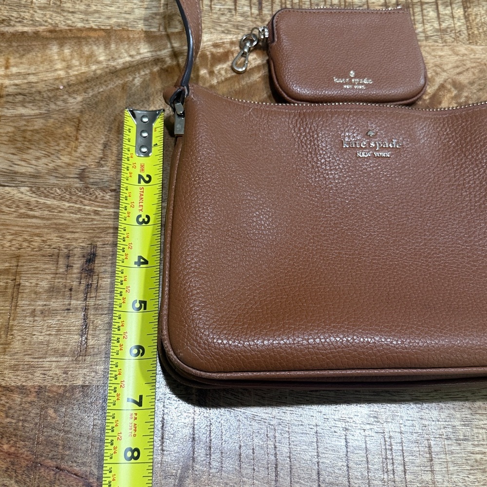 Kate Spade New York Leila Triple Gusset Crossbody Brown Bag - Picture 13 of 14